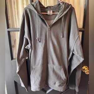 Comfort Colors Washed Gray Full-Zip Hoodie